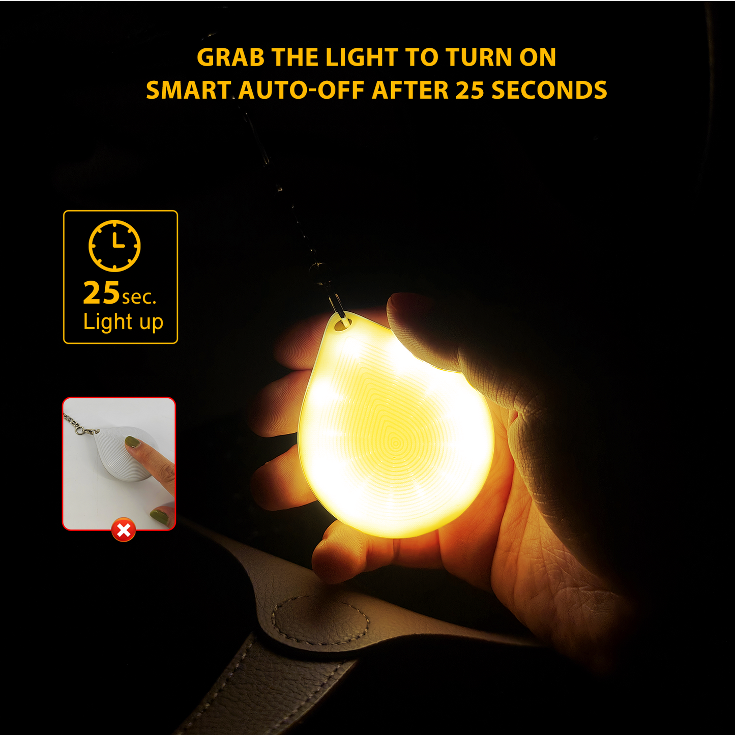 Tubasion 2-in-1 Purse Light with Clip & Hook, USB-C Rechargeable Handbag Light, Ultra Bright Bag Lights for Purses, Upgraded Automatic Sensor Purse Must Haves Accessories Gift for Women Girls