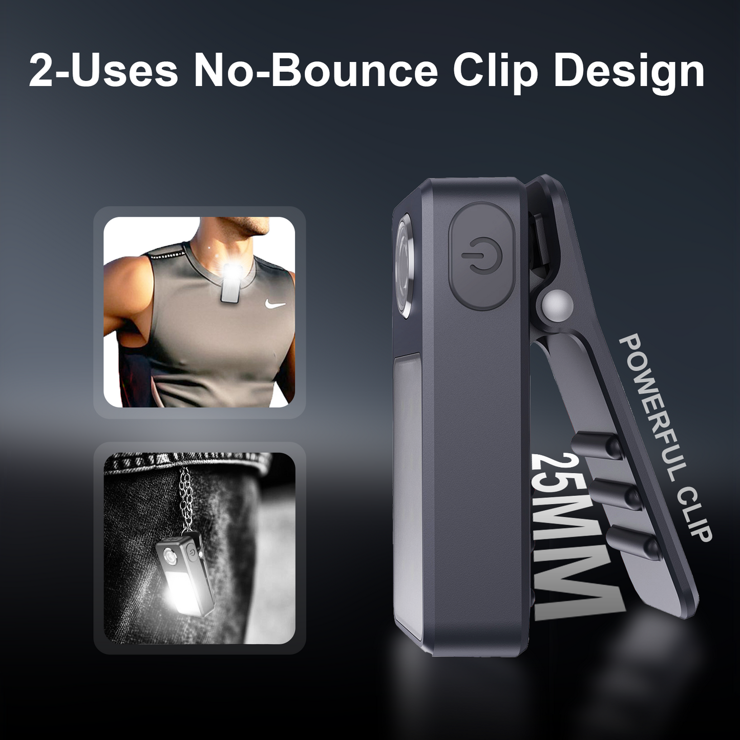 Tubasion Clip On Running Light with 3 Modes, USB-C Rechargeable Running Lights for Runners, IPX7 Waterproof Flashlight for Jogging, Cycling, Working, Dog Walking, Camping and Safety Warning