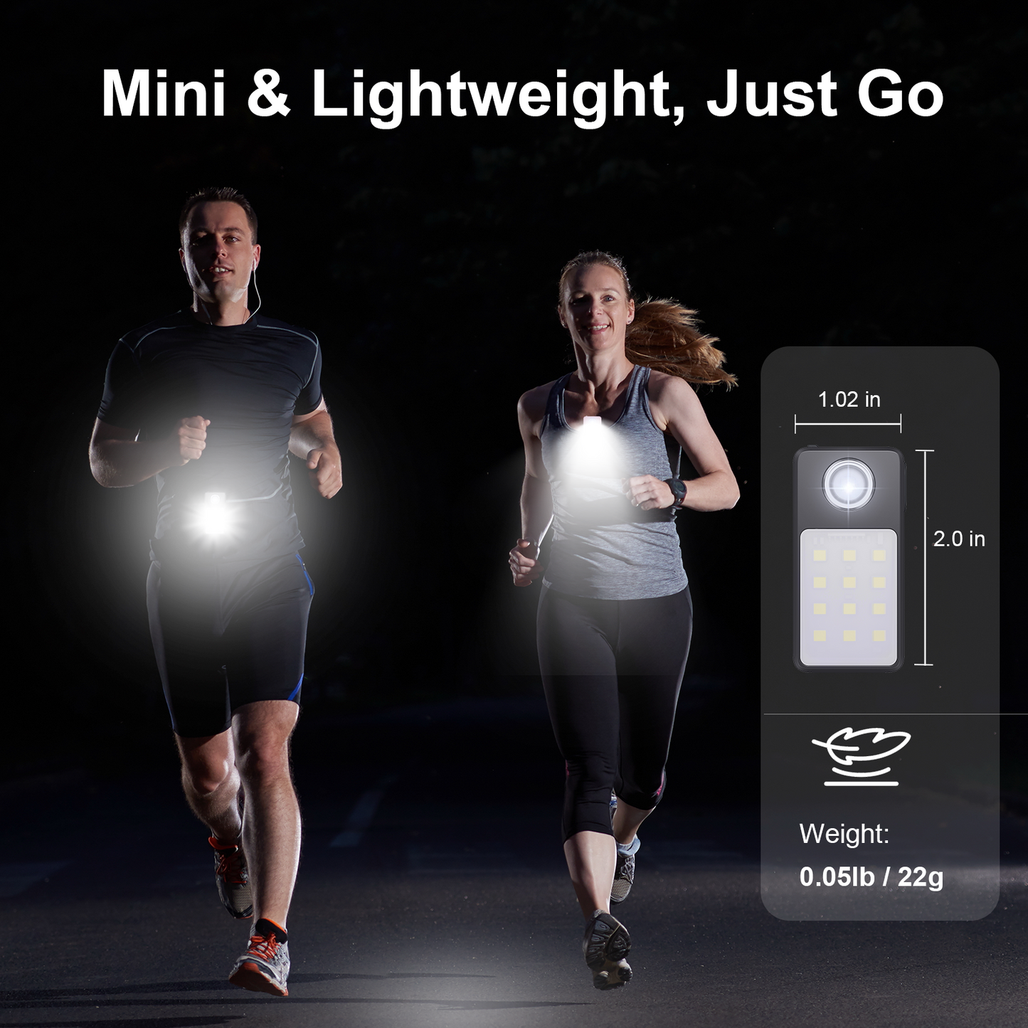 Tubasion Clip On Running Light with 3 Modes, USB-C Rechargeable Running Lights for Runners, IPX7 Waterproof Flashlight for Jogging, Cycling, Working, Dog Walking, Camping and Safety Warning